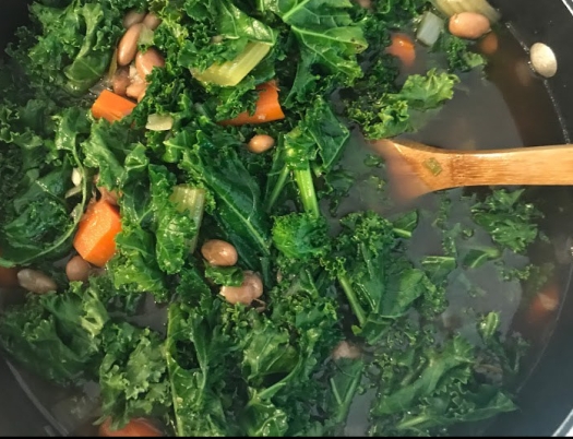 kale and beans added